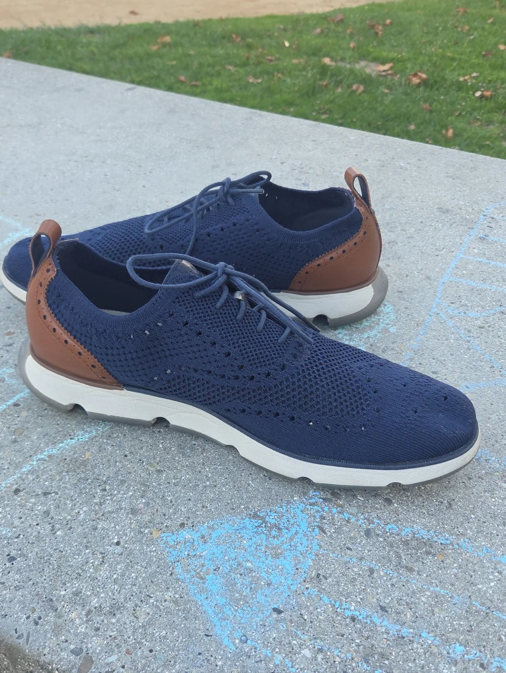 Cole Haan ZeroGrand Navy Blue Oxfords - Men 13 Sneakers